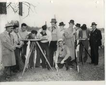 Camp d'arpentage en 1940. 