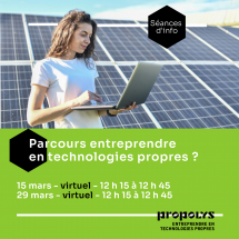 Entreprendre en technologies propres – Séance d’information