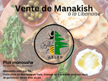 Vente de manakish par l'AELEP 