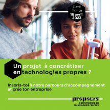 Inscription au parcours Entreprendre en technologies propres