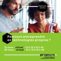 Entreprendre en technologies propres – Séance d’information