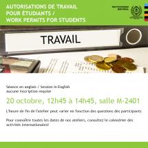 Autorisations de travail pour étudiants (Atelier en Anglais)