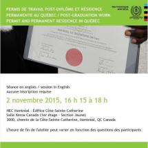 Permis de travail post-diplôme et résidence permanente au Québec (Atelier en anglais)