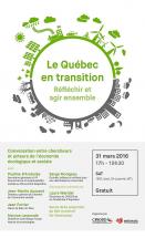Soirée grand public : Le Québec en transition : réfléchir et agir ensemble