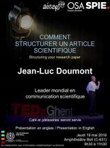Séminaire de Jean-Luc Doumont: Comment structurer un article scientifique