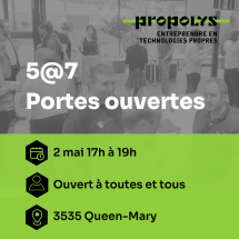 5@7 Portes ouvertes - Projets en technologies propres