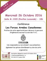 Conférence avec Les Forces Armées Canadiennes