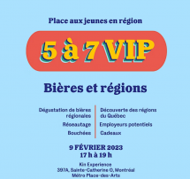 5 à 7 VIP bières et régions | Place aux jeunes en région