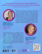 Conférences à l’occasion de la Journée nationale de commémoration et d’action contre la violence faite aux femmes