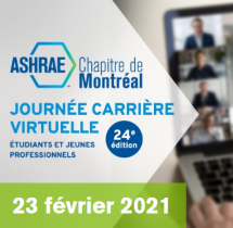 **En ligne** Journée carrière virtuelle ASHRAE 2021 - Mécanique du bâtiment