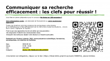 Atelier : « Communiquer sa recherche efficacement : les clefs pour réussir! »