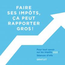 **En ligne** Séance d'information : Faire ses impôts, ça peut rapporter gros - tous les étudiantes et étudiants nationaux et internationaux ayant reçu des prestations canadiennes de relance économique