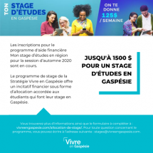 Programme "Mon stage d’études en région" (Gaspésie)