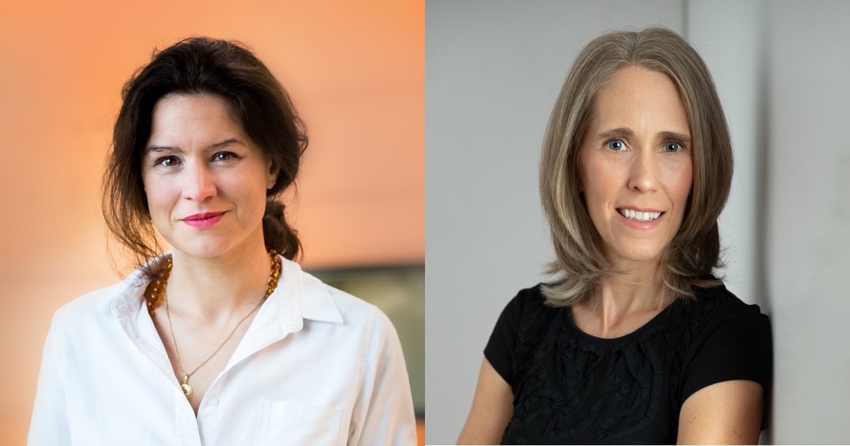 De gauche à droite : Clara Santato, professeure titulaire au Département de génie physique; Isabelle Villemure, professeure titulaire au Département de génie mécanique (photo : Gaëlle Vuillaume). De gauche à droite : Clara Santato, professeure titulaire au Département de génie physique; Isabelle Villemure, professeure titulaire au Département de génie mécanique (photo : Gaëlle Vuillaume).