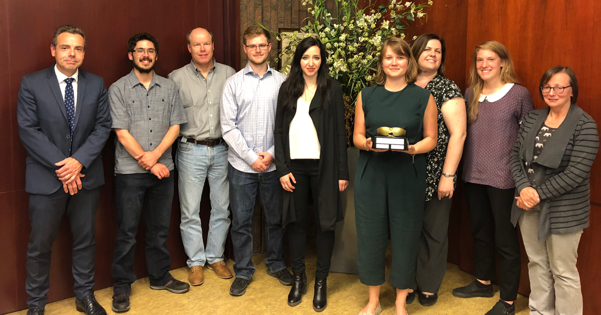 Des représentants des lauréats et des participants au concours Les lunettes de sécurité d’or pour 2018 à Polytechnique Montréal Des représentants des lauréats et des participants au concours Les lunettes de sécurité d’or pour 2018 à Polytechnique Montréal