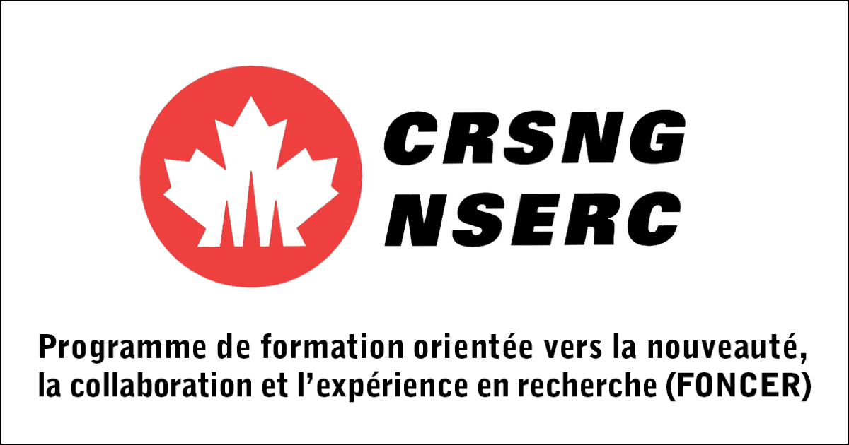 Programme FONCER du CRSNG Programme FONCER du CRSNG