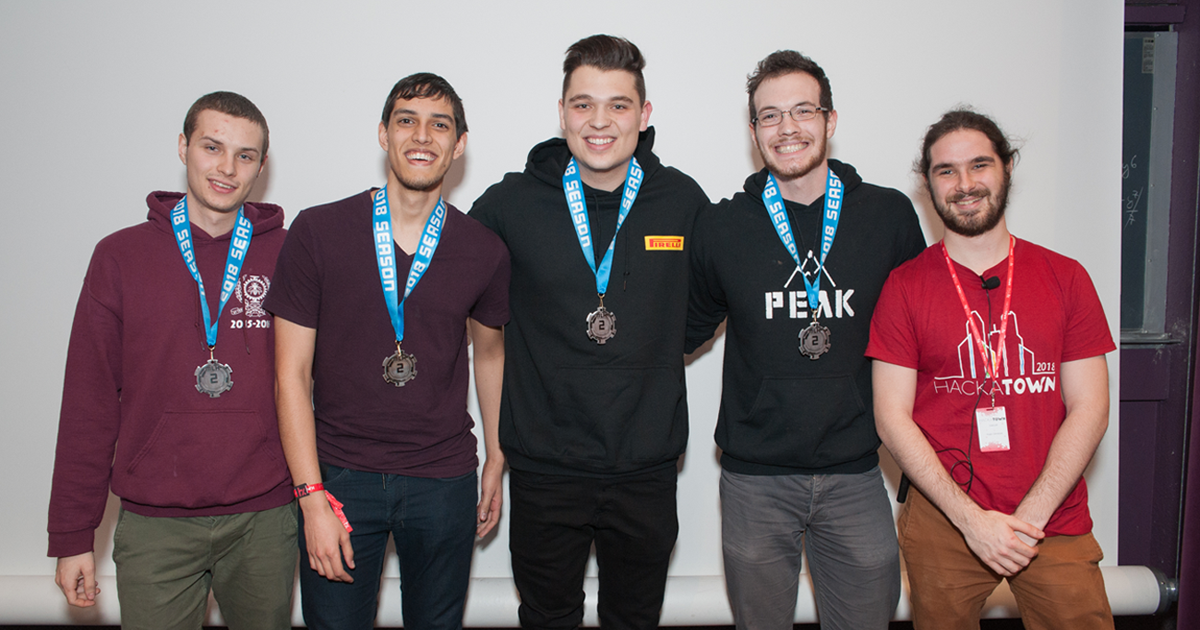 Guillaume Champagne, Youri Runghen-Vezina, Olivier Tessier-Larivière, Theophane Fremont-Guilbault, Hugo Genesse. (Photo : Poly-Photo) Guillaume Champagne, Youri Runghen-Vezina, Olivier Tessier-Larivière, Theophane Fremont-Guilbault, Hugo Genesse. (Photo : Poly-Photo)