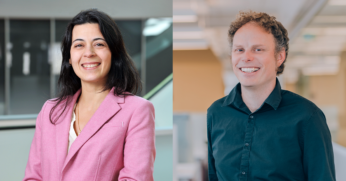 La professeure Nadia Lahrichi et le professeur Christopher Pal. La professeure Nadia Lahrichi et le professeur Christopher Pal.