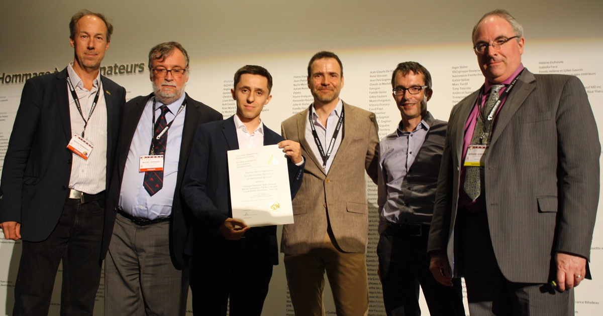 Mikaël Ronnqvist, Michel Gendreau, Philippe Grangier, Louis-Martin Rousseau, Fabien Lehuédé et Bernard Gendron. Mikaël Ronnqvist, Michel Gendreau, Philippe Grangier, Louis-Martin Rousseau, Fabien Lehuédé et Bernard Gendron.