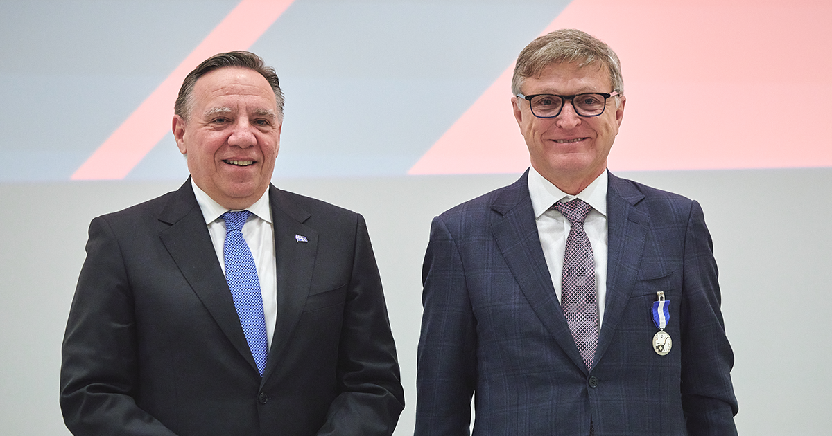 Le premier ministre François Legault et Marc Parent. (Photo : Ordre national du Québec) Le premier ministre François Legault et Marc Parent. (Photo : Ordre national du Québec)