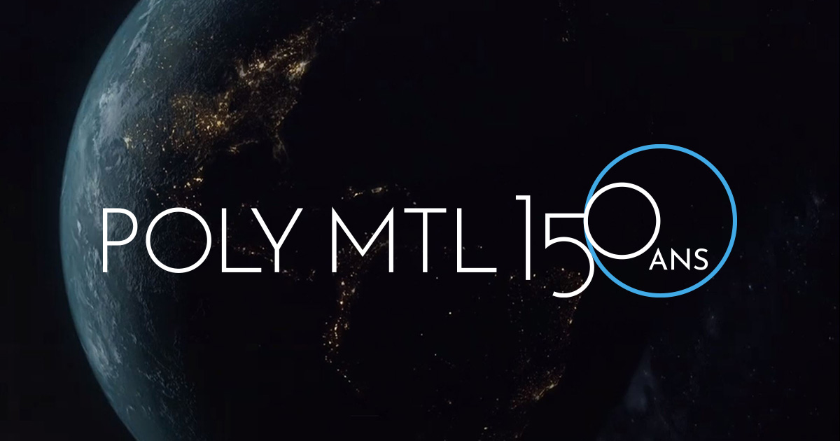 Logo du 150e anniversaire de Polytechnique Montréal