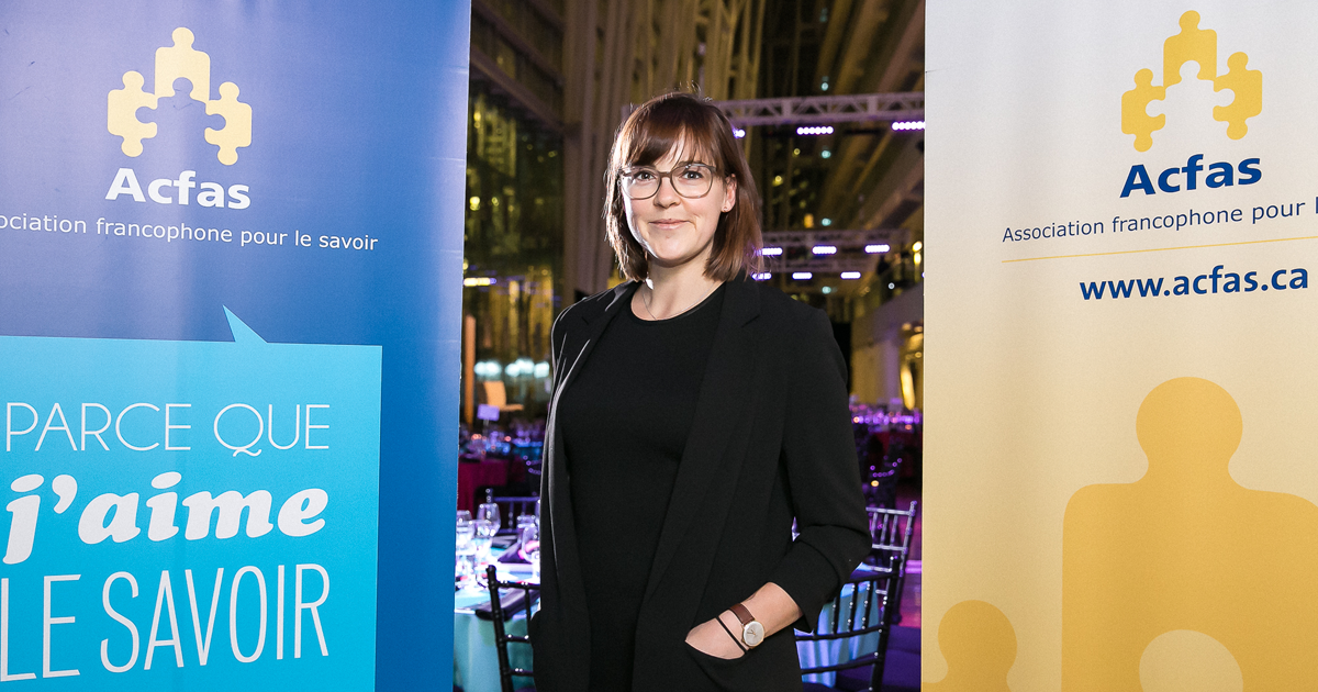 Tanja Pelzmann, doctorante au Département de génie mécanique à Polytechnique Montréal. (Photo : Hombeline Dumas/Acfas)