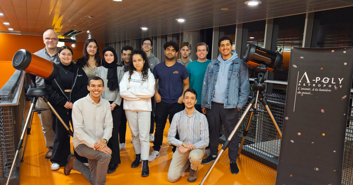 Les membres du comité étudiant Astropoly à Polytechnique Montréal. (Photo : Astropoly) Les membres du comité étudiant Astropoly à Polytechnique Montréal. (Photo : Astropoly)