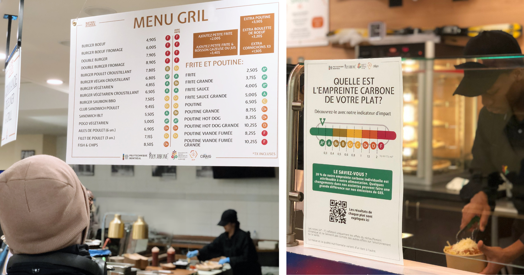 Étendue du projet d'affichage de l'empreinte carbone dans les aires alimentaires à Polytechnique Montréal Étendue du projet d'affichage de l'empreinte carbone dans les aires alimentaires à Polytechnique Montréal