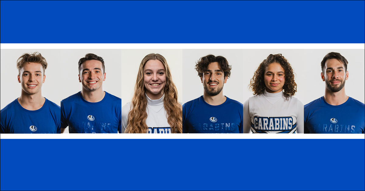 Les étudiants de Polytechnique qui font partie de l'équipe de «cheerleading» des Carabins. (Photos : Carabins)