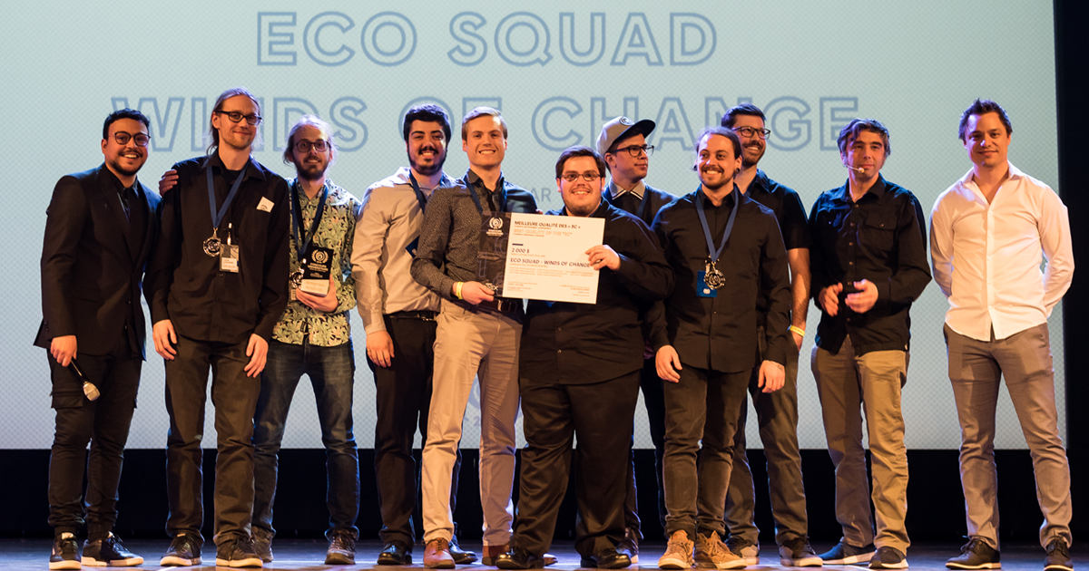 Les membres de l’équipe du jeu Eco Squad – Winds of Change. (Photo : Loïc Romer)