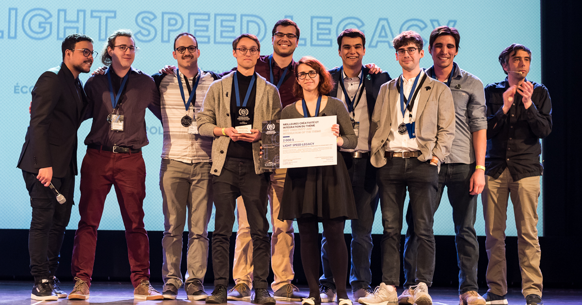 Les membres de l’équipe du jeu Light Speed Legacy. (Photo : Loïc Romer)