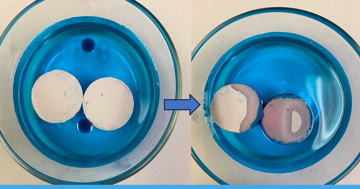 Test d'affinité de l'huile sur la surface de billes de PLA Test d'affinité de l'huile sur la surface de billes de PLA