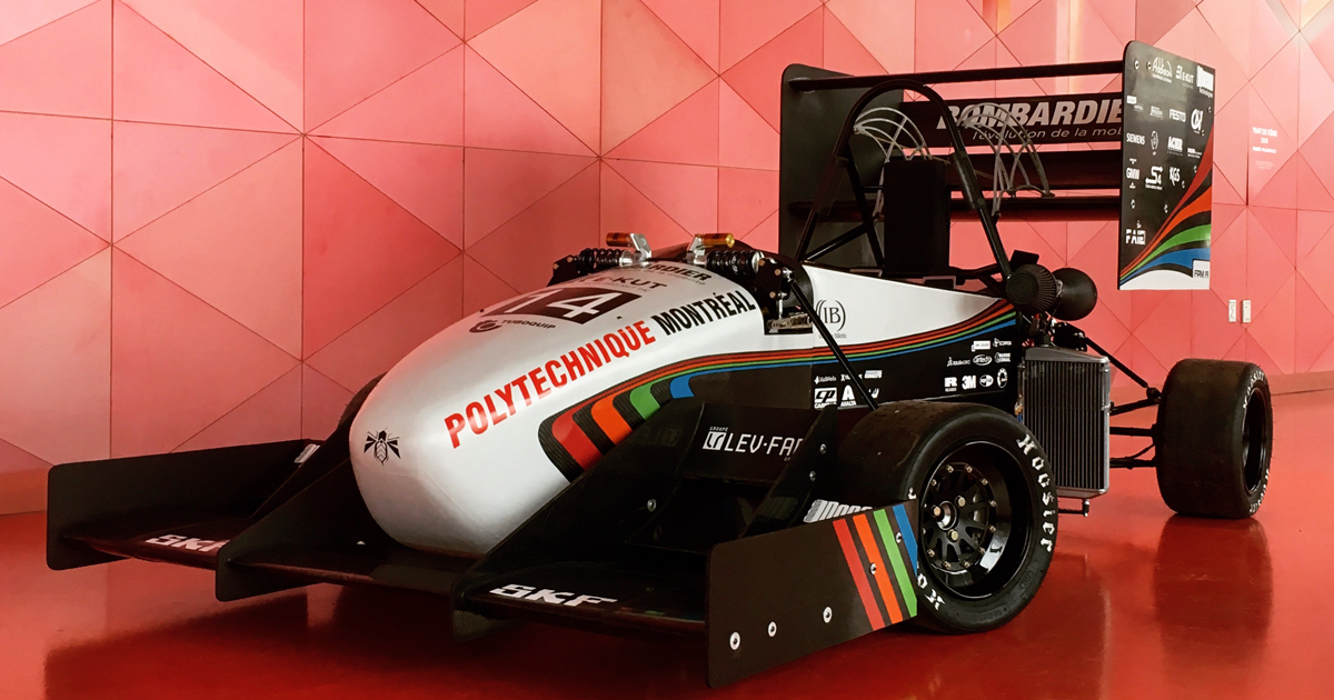 La voiture FPM19 de la société technique Formule Polytechnique Montréal. (Photo : Formule Polytechnique Montréal) La voiture FPM19 de la société technique Formule Polytechnique Montréal. (Photo : Formule Polytechnique Montréal)
