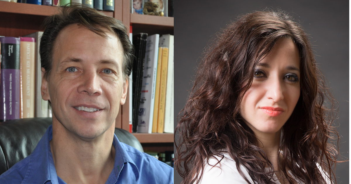 Gregory Patience, professeur titulaire au Département de génie chimique; Daria Camilla Boffito, professeure agrégée au Département de génie chimique. Gregory Patience, professeur titulaire au Département de génie chimique; Daria Camilla Boffito, professeure agrégée au Département de génie chimique.