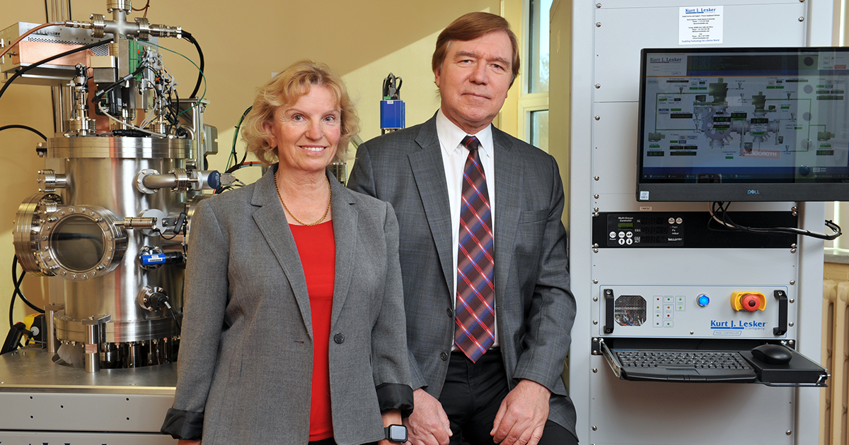 Professor Jolanta-Ewa Sapieha and Professor Ludvik Martinu. (Photo: Denis Bernier) Professor Jolanta-Ewa Sapieha and Professor Ludvik Martinu. (Photo: Denis Bernier)