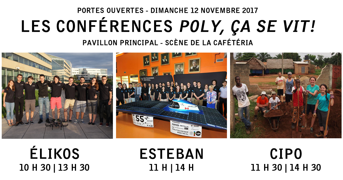 Portes ouvertes 2017 - Conférences « Poly, ça se vit! »