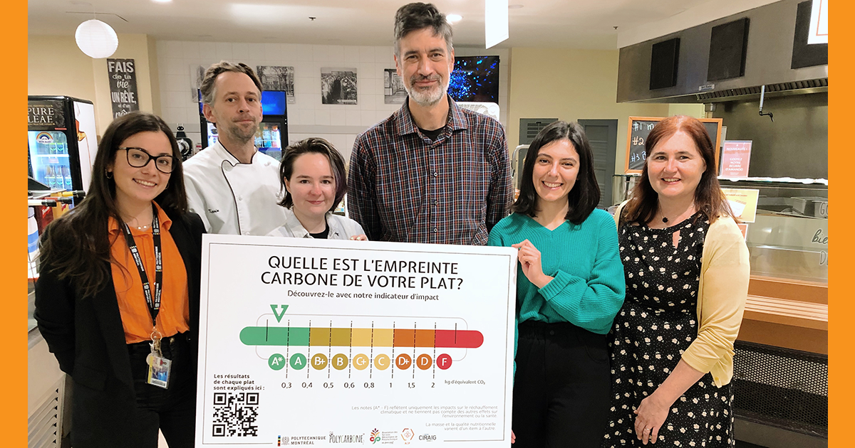 Représentantes et représentants des entités qui participent au projet d'affichage de l'empreinte carbone dans les aires alimentaires à Polytechnique Montréal Représentantes et représentants des entités qui participent au projet d'affichage de l'empreinte carbone dans les aires alimentaires à Polytechnique Montréal