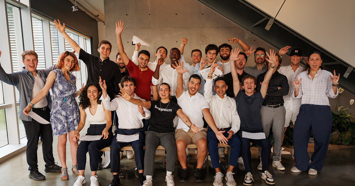 Les personnes qui ont fait partie de la cohorte 2024 du parcours Entreprendre pendant ses études de Propolys. (Photo : Propolys) Les personnes qui ont fait partie de la cohorte 2024 du parcours Entreprendre pendant ses études de Propolys. (Photo : Propolys)
