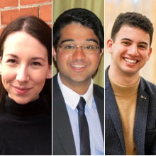 De gauche à droite : Sarah Lambert, Imran Ismail et Massinissa Mahiou.