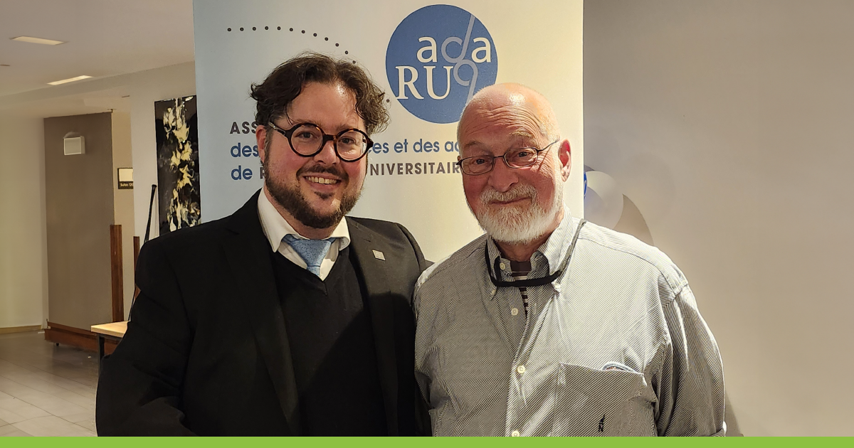 Guillaume Paré, conseiller au directeur de la recherche et de l’innovation, et Augustin Brais, conseiller principal à la Direction de la recherche et de l'innovation et directeur du Bureau des partenariats et infrastructures de la recherche. Guillaume Paré, conseiller au directeur de la recherche et de l’innovation, et Augustin Brais, conseiller principal à la Direction de la recherche et de l'innovation et directeur du Bureau des partenariats et infrastructures de la recherche.