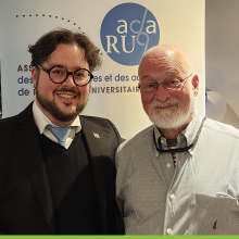 Guillaume Paré, conseiller au directeur de la recherche et de l’innovation, et Augustin Brais, conseiller principal à la Direction de la recherche et de l'innovation et directeur du Bureau des partenariats et infrastructures de la recherche.