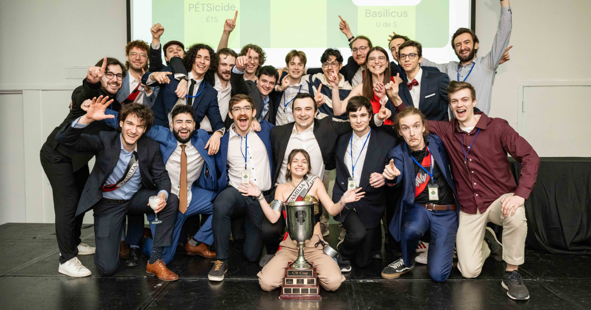 Les étudiantes et les étudiants qui ont représenté Polytechnique Montréal aux CS Games 2024. (Photo : Olivier Ouimet/Voltaic) Les étudiantes et les étudiants qui ont représenté Polytechnique Montréal aux CS Games 2024. (Photo : Olivier Ouimet/Voltaic)