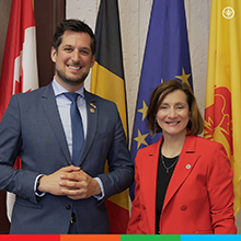 Adrien Dolimont, Ministre-Président du Gouvernement de la Wallonie, et Maud Cohen, directrice générale de Polytechnique Montréal.