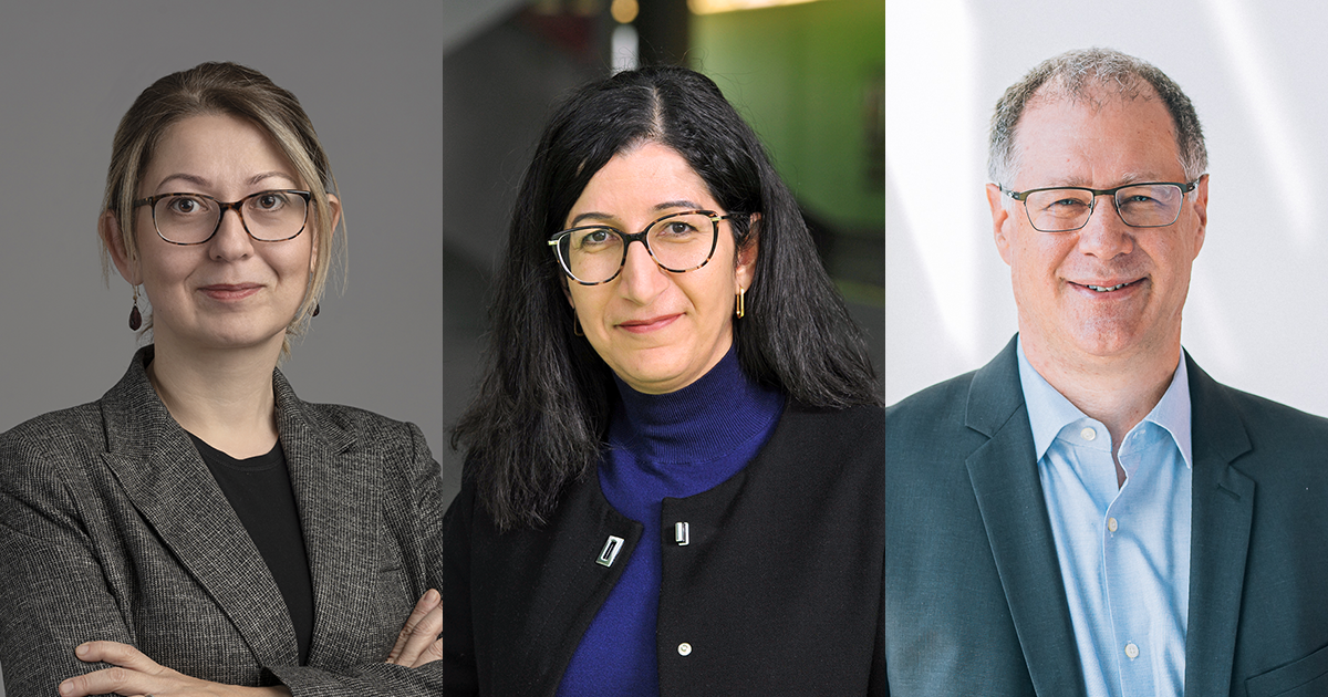 Les professeures-chercheuses Gunes Karabulut Kurt et Soumaya Cherkaoui et le professeur-chercheur Jean-François Frigon de Polytechnique Montréal.