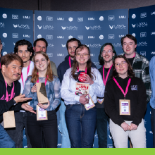 La délégation étudiante de Polytechnique Montréal et de l'UCO Laval qui a remporté une compétition étudiante à la conférence Laval Virtual 2025. (Photo : Laval Virtual)