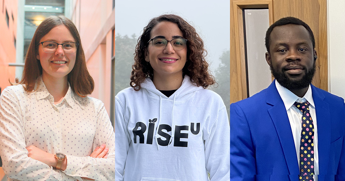 De gauche à droite : Camille Pillot, Negar Agigh et Elvis Wireko Boampong. 