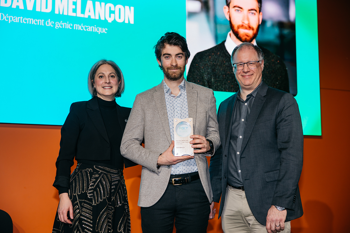 Amélie Tanguay, directrice par intérim de la Direction talents, culture, environnement et société; David Mélançon, professeur adjoint au Département de génie mécanique; Jean-François Frigon, directeur de l'administration et des ressources. Amélie Tanguay, directrice par intérim de la Direction talents, culture, environnement et société; David Mélançon, professeur adjoint au Département de génie mécanique; Jean-François Frigon, directeur de l'administration et des ressources.