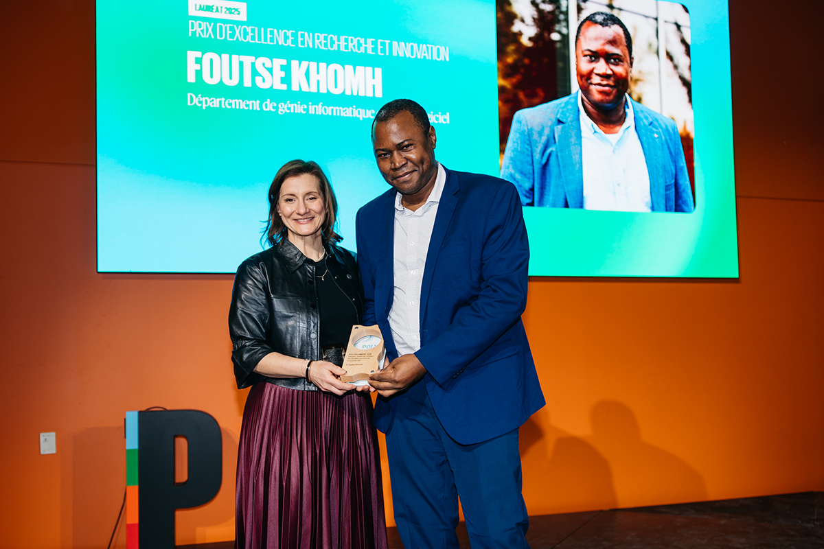 Maud Cohen, directrice générale de Polytechnique Montréal, et Foutse Khomh, professeur titulaire au Département de génie informatique et génie logiciel. (Photo : Annie Diotte) Maud Cohen, directrice générale de Polytechnique Montréal, et Foutse Khomh, professeur titulaire au Département de génie informatique et génie logiciel. (Photo : Annie Diotte)