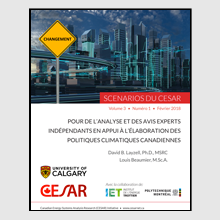 Rapport « Pour de l’analyse et des avis experts indépendants en appui à l’élaboration des politiques climatiques canadiennes ».