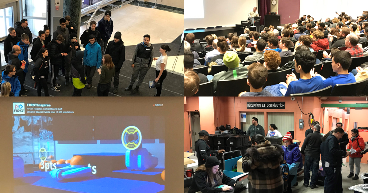 Dévoilement du défi de la Compétition internationale de robotique FIRST 2019 à Polytechnique Montréal. Dévoilement du défi de la Compétition internationale de robotique FIRST 2019 à Polytechnique Montréal.